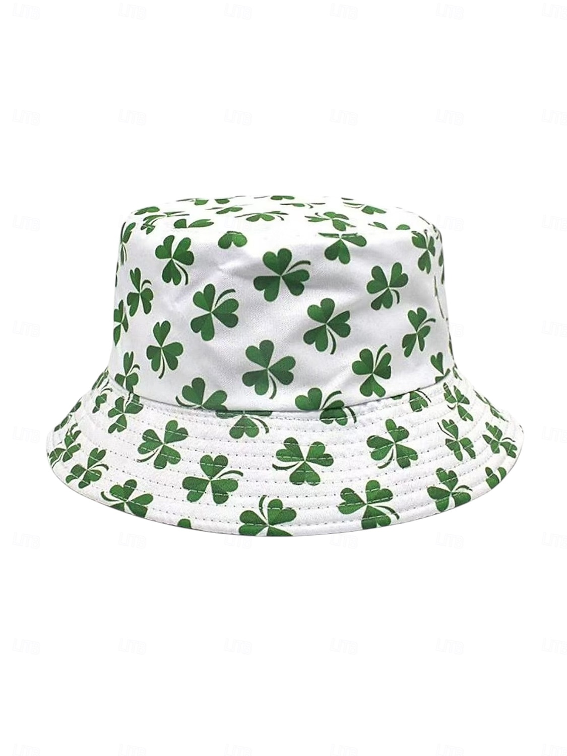 Sombrero de pescador con estampado de trébol verde para mujer: divertido y elegante para el Día de San Patricio, festivales y ropa informal. 2026 - $11.99 –P3