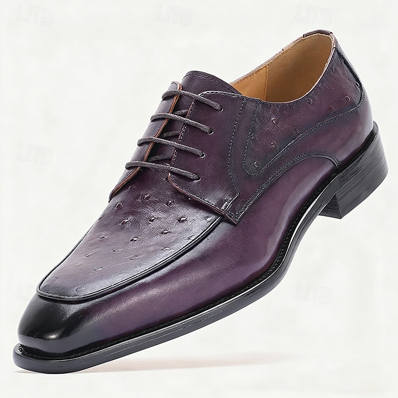 Men's Tan Leather Brogue Lace-Up Shoes, Classic Wedding Shoes for Groom and Groomsmen, Ideal for Formal Weddings and Semi-Formal Wedding Occasions 2026 - $84.99 –P3