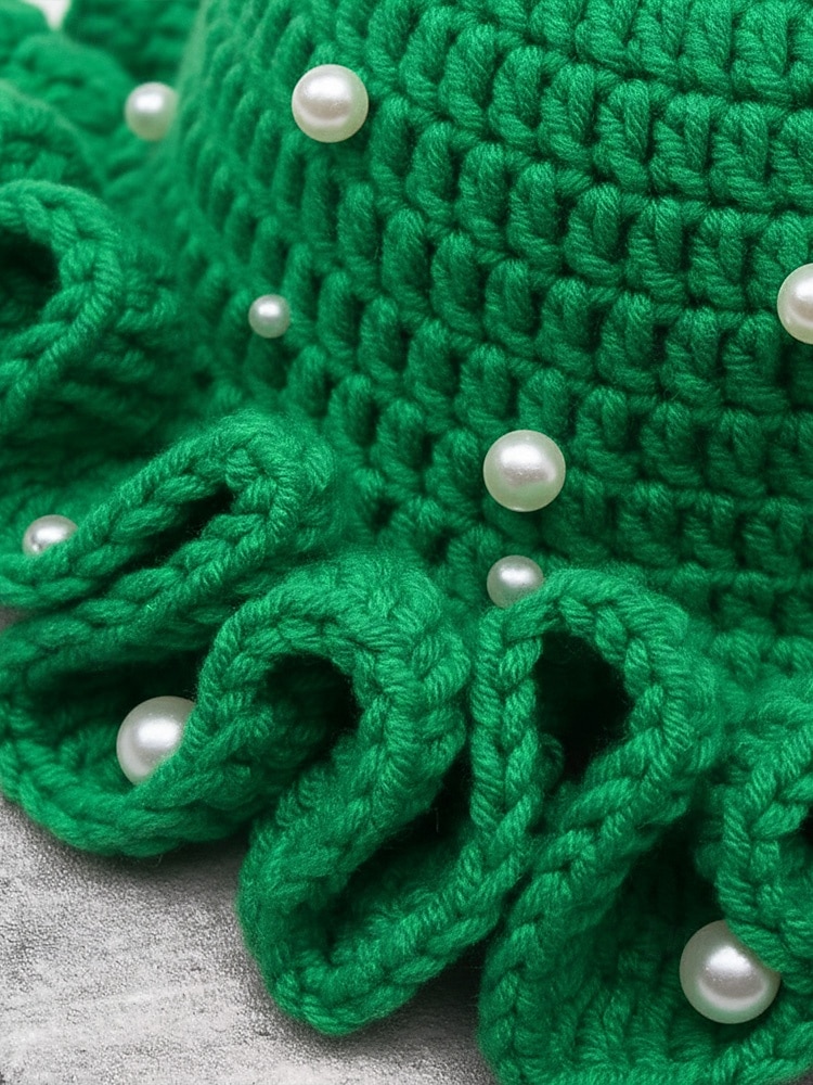 Gorro de punto con trébol y perlas para mujer, varios colores, perfecto para el Día de San Patricio, Carnaval y uso diario. 2026 - $18.99 –P7