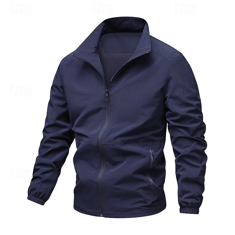 Per uomo Giacca Leggera Giacca Casual Casuale Quotidiano Sport Tasca Primavera Autunno Semplice Streetwear Elegante Collo alla coreana Regolare Nero Blu marino Cachi Verde militare Grigio scuro Giacca del 2026 a $34.99 –P13