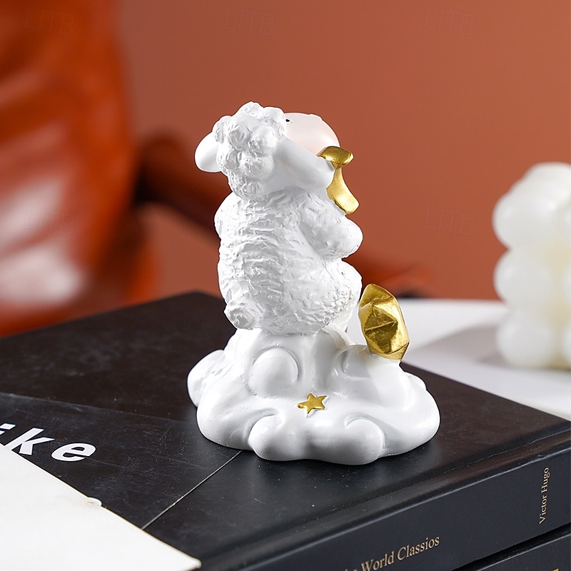 Ramadan Eid White Sheep on Cloud Resin Decor – Cute Eid al-Fitr Tabletop Ornament, Perfect for Ramadan Kareem Gifts, Home Decor, and Party Display 2026 - $14.99 –P8