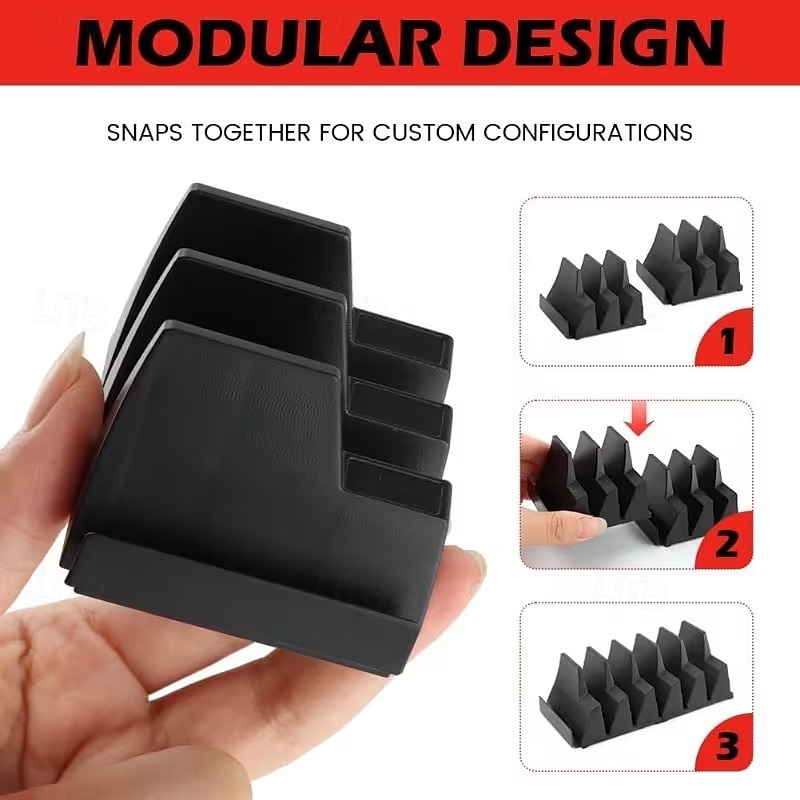 Набор магнитных шестигранных ключей — профессиональный модульный ящик для инструментов, прочный полипропиленовый материал, вертикальный органайзер для инструментов с 23 отделениями, черно-красный, 2026 - $16.99 –P14