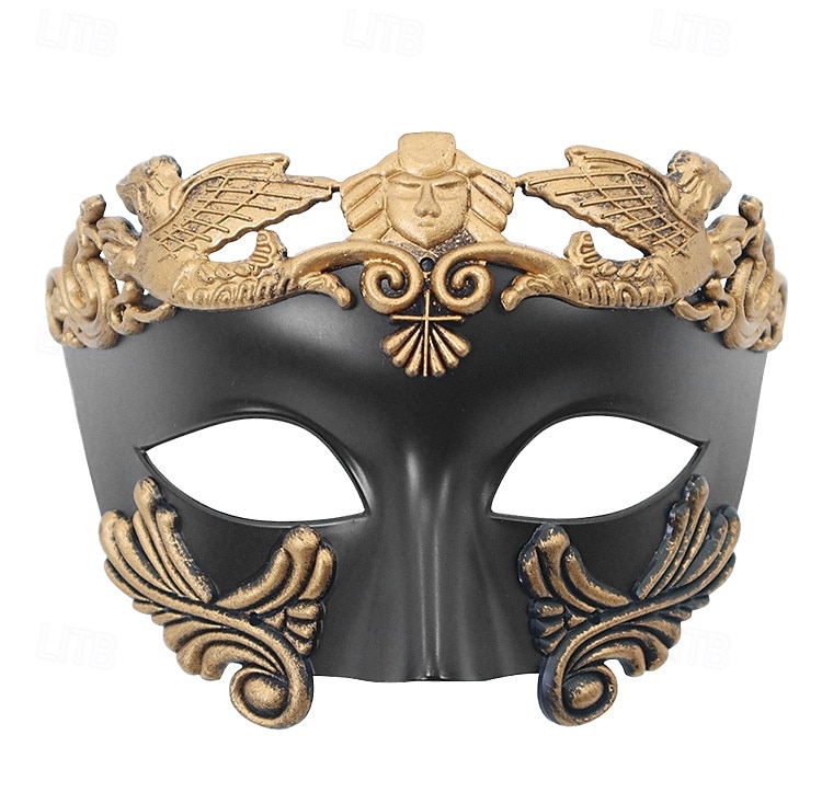 Naisten musta barokkinen venetsialaistyylinen naamiaismaski - kultakoristeinen karnevaalipukutarvike Venetsian festivaalille Mardi Grasille cosplaylle ja naamiaisjuhlille 2026 - $14.99 –P7