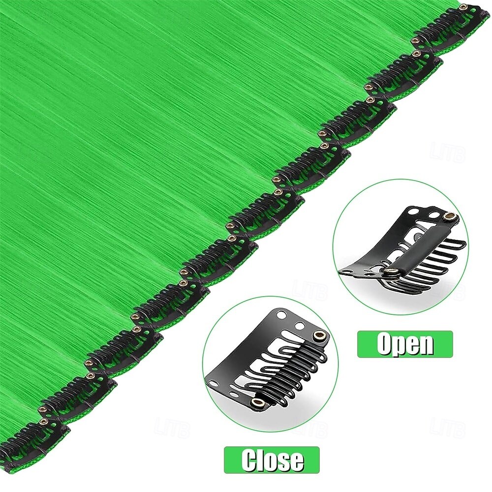 Green Wigs 12 PCS Green Hair Extensions Clip in 22 Inch Colored Hair Accessories Party Highlights Long Straight Synthetic Hairpieces for Women Girls 2026 - $14.49 –P5