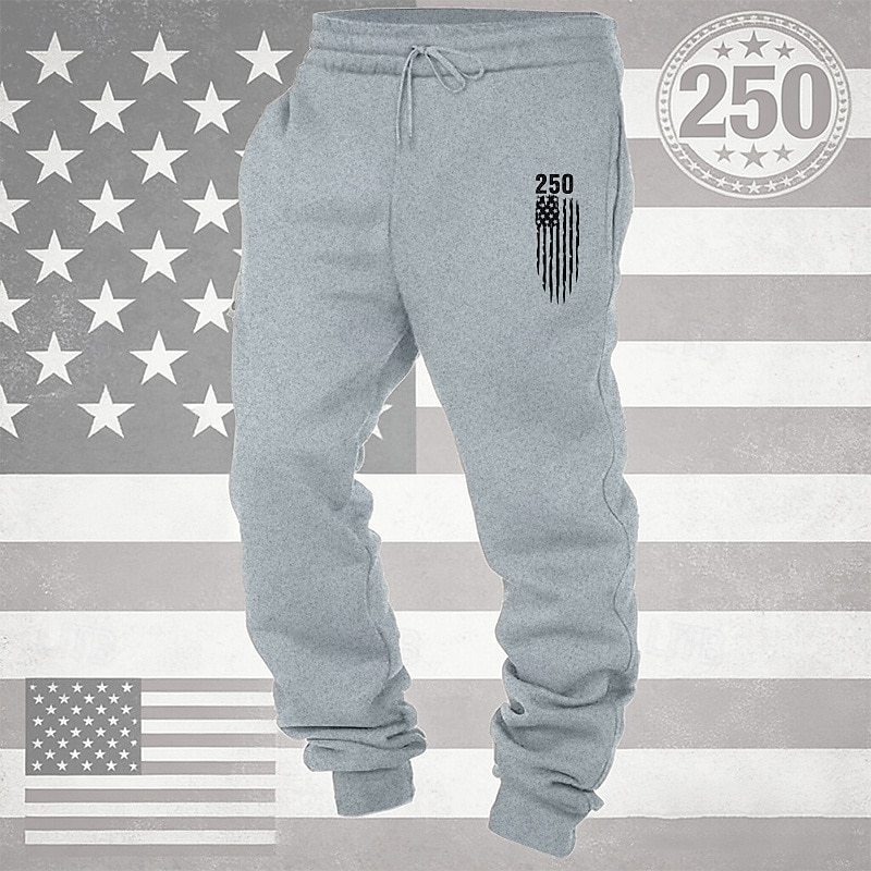 Herr Joggingbyxor Joggare Långbyxor Snörning Ficka Elastisk midja Landsflagga Komfort Andningsfunktion Dagligen Utomhus Amerikas 250-årsjubileum Semester Mode Vit Vin Microelastisk 2026 - $13.49 –P3