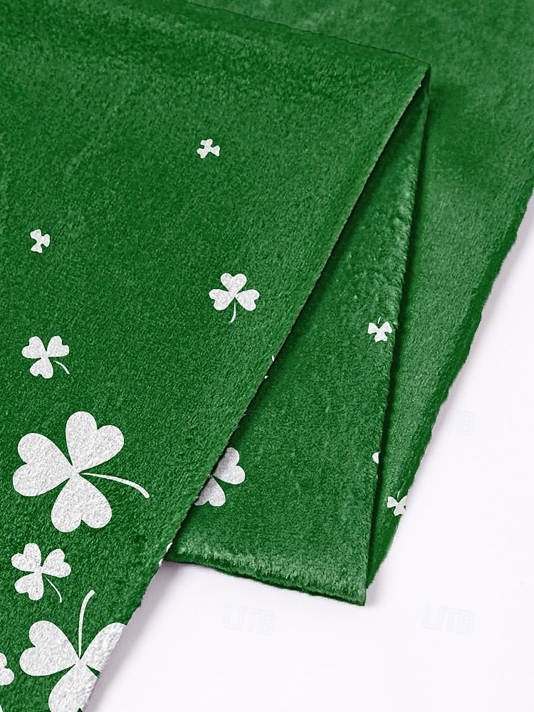 Damhalsduk i sammetskänsla i polyester för St. Patrick's Day, flera mönster, perfekt för St. Patrick's Day-firanden 2026 - $14.99 –P9