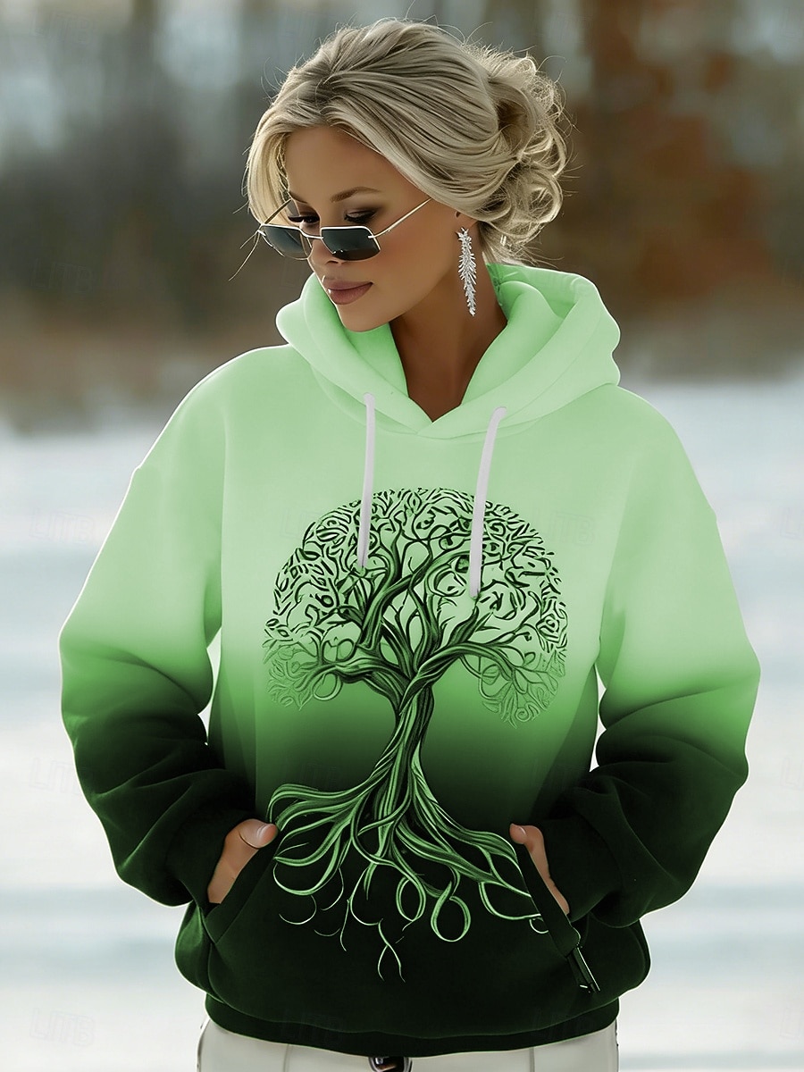 Per donna Felpa con cappuccio Grafico Geometrico Casual Manica Lunga Con Cappuccio Top Regolari Casuale Streetwear Abbigliamento Quotidiano Blu Nero Bianco Viola Verde Primavera Inverno del 2026 a $32.99 –P4