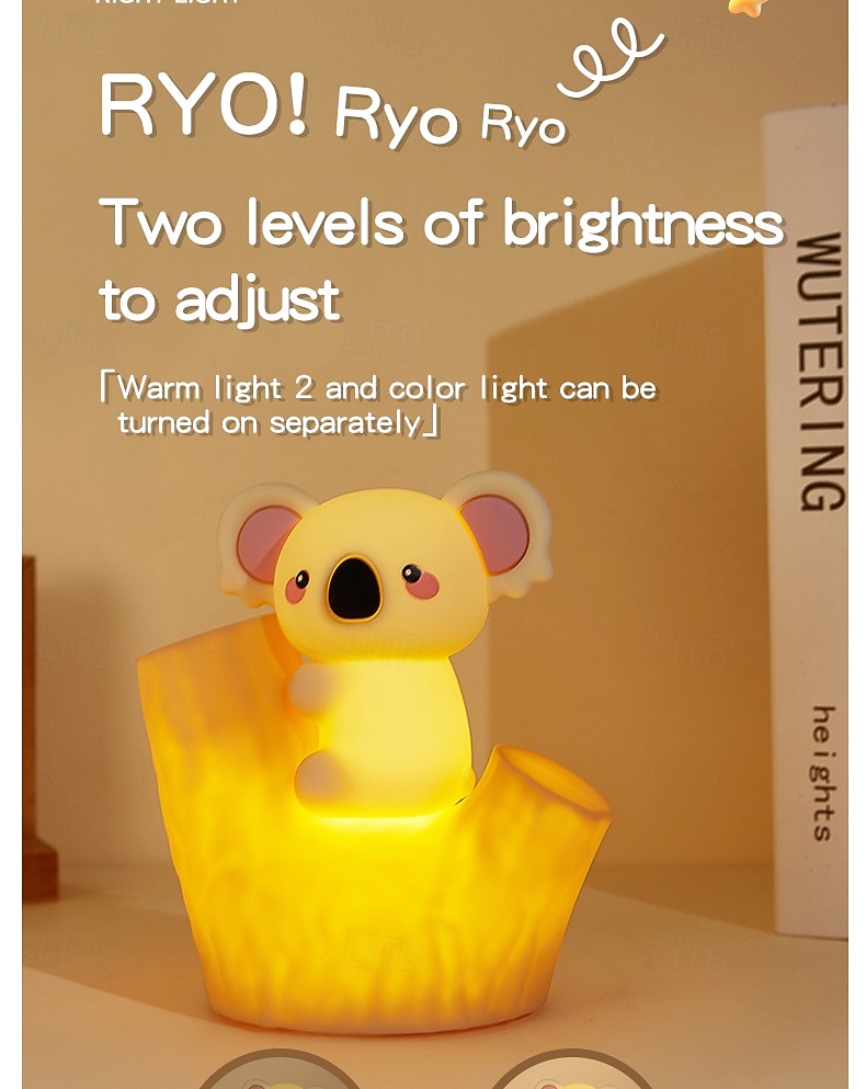 7-Color Gradient Koala Soft Silicone Patting Light Usb Charging Nightlight Timer Christmas New Year Festival Birthday Gift Bedroom Atmosphere Light 2026 - $23.99 –P5