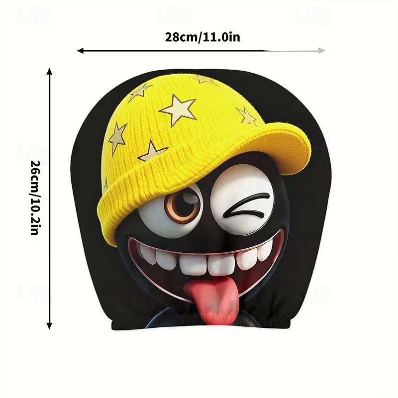 2 قطعة من أغطية مسند رأس السيارة المطبوعة عليها قبعة عيد الميلاد المدهشة، ديكور السيارة، بدون حشو، سهلة التركيب والغسل، مناسبة للسفر لمسافات طويلة لتخفيف التعب، ديكور سيارة مضحك مثالي 2026 - $9.49 –P17