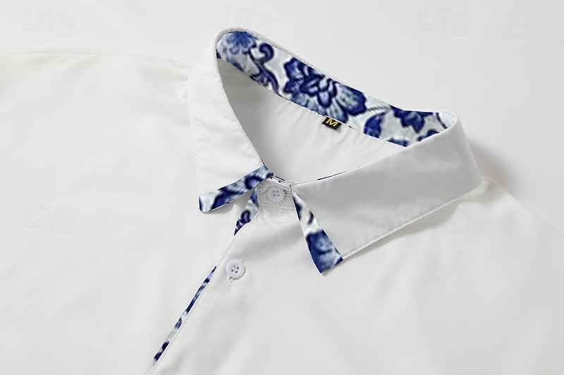 Per uomo Camicia Camicia Estiva Camicia con Bottoni Nero Bianco Blu marino Azzurro Manica Corta Floreale Blocco di colori Collo ripiegato Streetwear Casuale Bottonato Abbigliamento Poliestere Sport del 2026 a $23.99 –P3