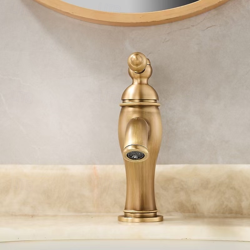 Koupelna Umyvadlová baterie - Klasické Starožitná mosaz Baterie na střed Jedna rukojeť, jeden otvorBath Taps 2026 - $170.99 –P3