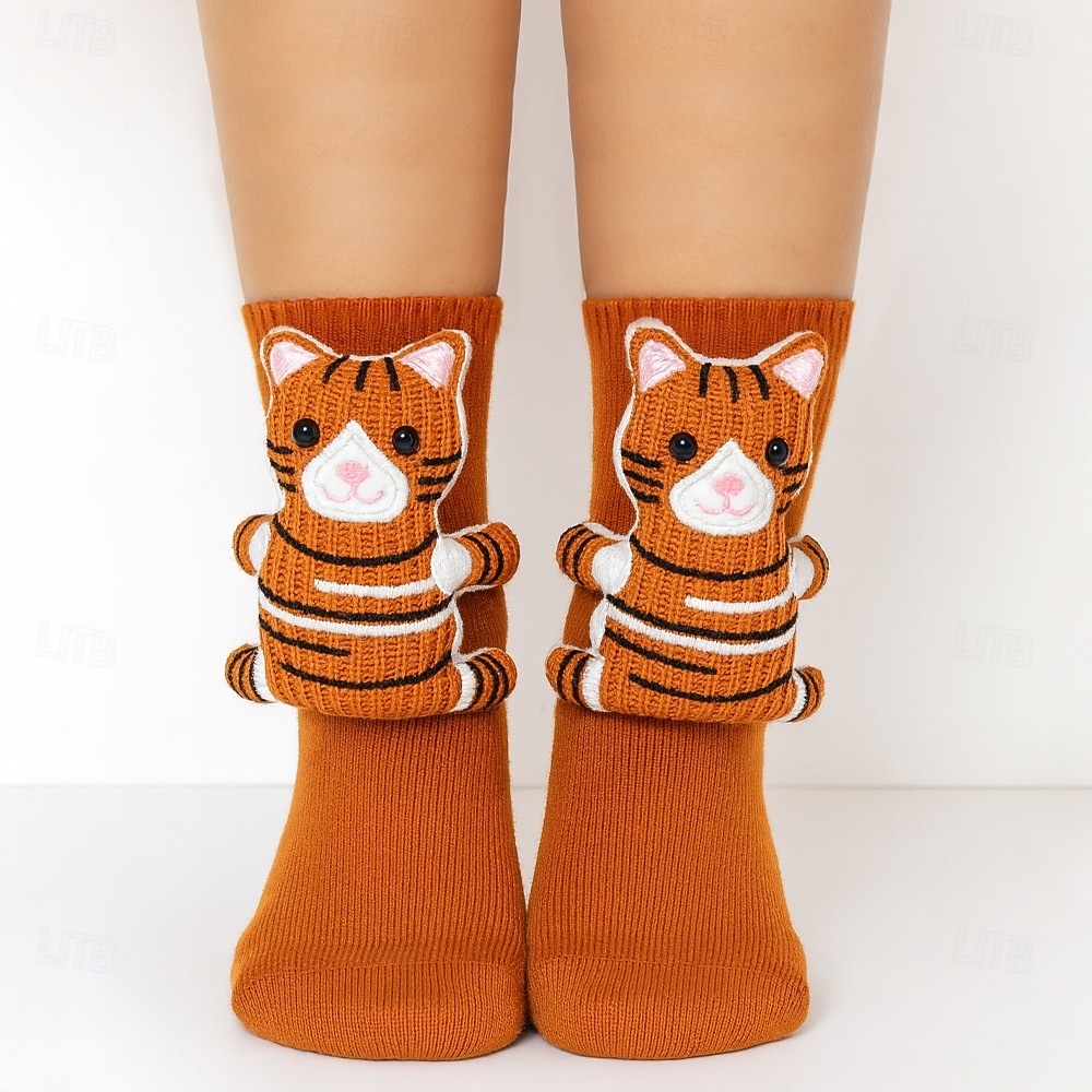 Носки с 3D-животными, забавные носки с животными, связанные крючком вручную, зимние хлопковые носки, веселье &очаровательные рождественские подарки для девочек & женщины 2026 - $20.99 –P5