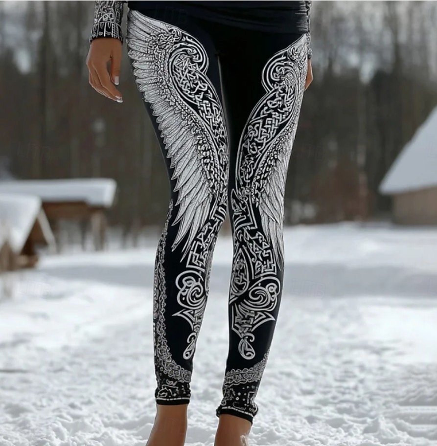 Жен. Леггинсы Отпуск Винтаж Этнический стиль Полная длина Завышенная Графика Абстракция 3D печать Комфорт Быстровысыхающий Воздухопроницаемость Эластичная Черный Лиловый Темно-Серый Черно-белый 2026 - $19.99 –P2