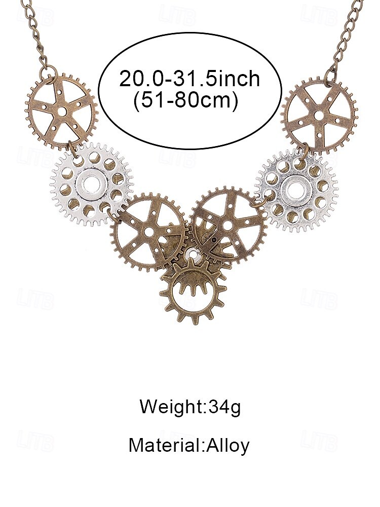 Women's Mardi Gras Steampunk Gear Choker Necklace - Industrial Alloy Jewelry for Carnival & Themed Dress Up 2026 - $11.99 –P8