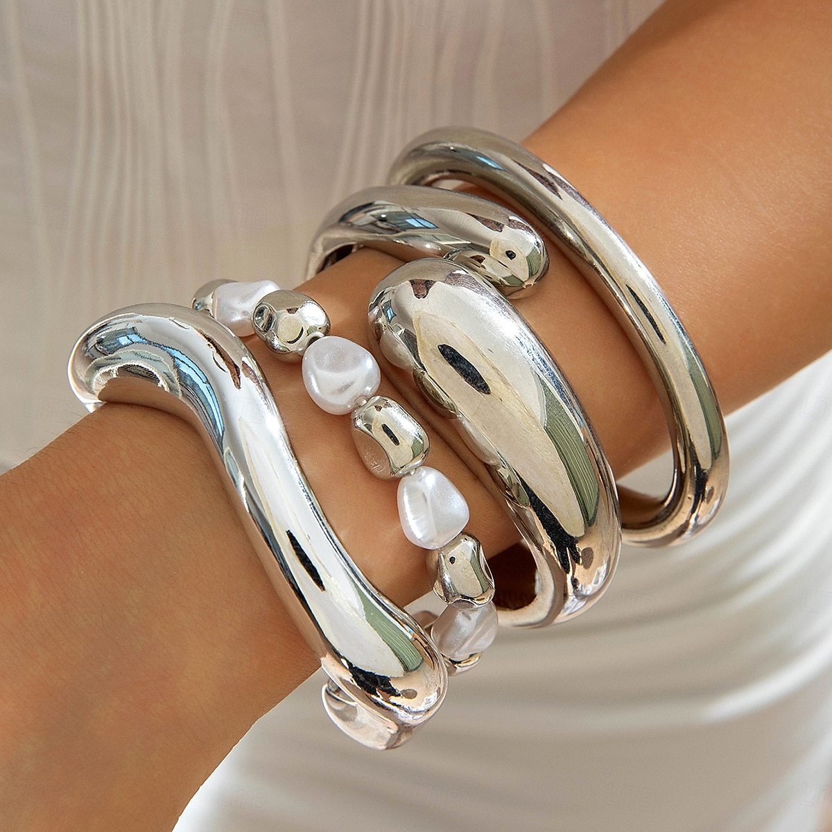 Samba Kiegészítők Boho Arany Színű Rétegezhető Karkötők - Műgyöngyök Széles Karperecek és Geometrikus Charm Bangle Nőknek Előadás Jelmez 2026 - $9.49 –P9