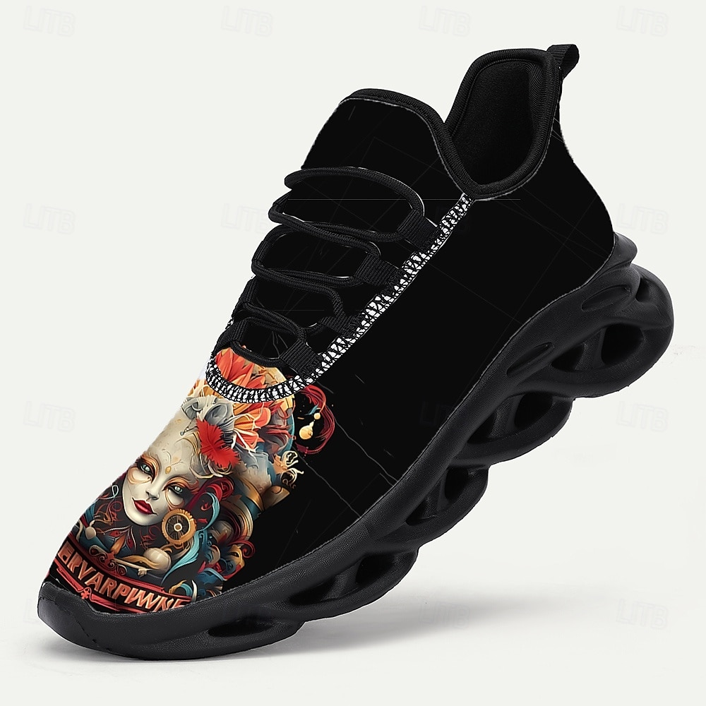 Men's Colorful Carnival Sneakers – Unique Hand-Drawn Art with Skulls and Vibrant Patterns, Perfect for Mardi Gras, Carnival Parades and Festival Celebrations 2026 - $42.99 –P2