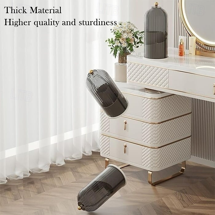 Porte-brosses à dents anti-poussière avec couvercle, boîte de rangement pour pinceaux de maquillage pour coiffeuse, porte-stylos en forme de cage à oiseaux et étagère de rangement, organisateur de 2026 ? $19.99 –P6