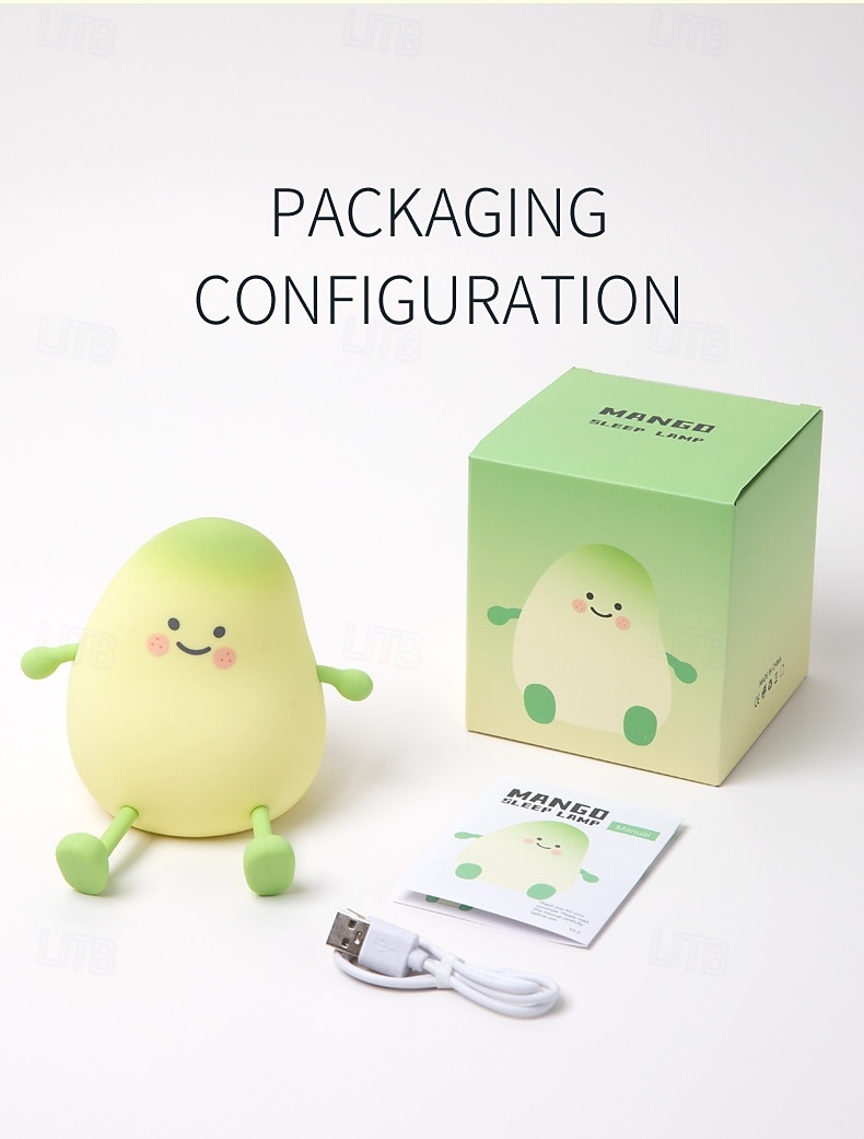 Miękki silikon mango z funkcją ładowania, lampka nocna z funkcją ładowania, uchwyt na telefon, Boże Narodzenie, Nowy Rok, święta, prezent urodzinowy, dekoracja wnętrz, sypialnia, światło, ładowanie 2026 - $23.99 –P1