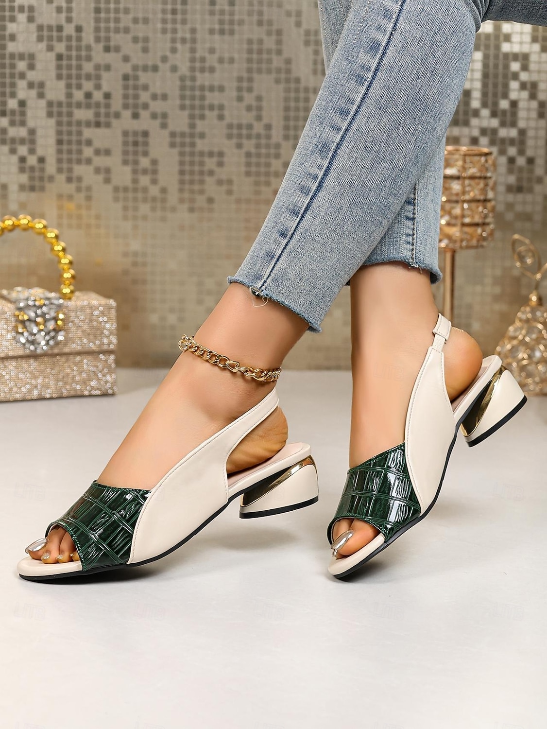 Dames Dagelijks Blokhak Open teen Elegant Imitatieleer Leegloper Zwart Rood Licht Bruin 2026 - $29.99 –P2