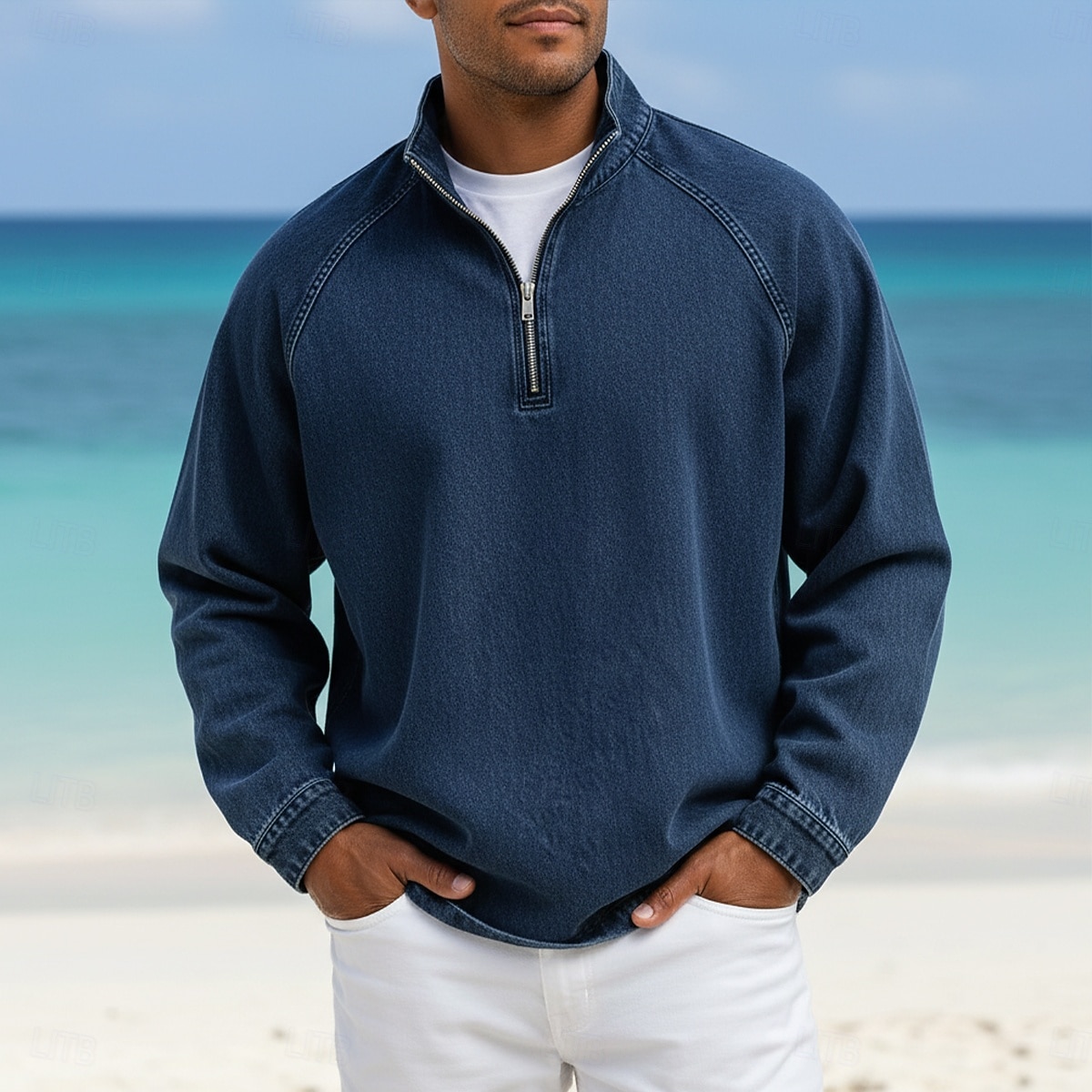 Per uomo Camicia 100% cotone lavaggio acido Maglietta Manica Lunga Collo alla coreana Autunno & Inverno Primavera Autunno Semplice Vintage Streetwear Casual Con zip Tinto in capo Sbiadito Casuale del 2026 a $33.99 –P7