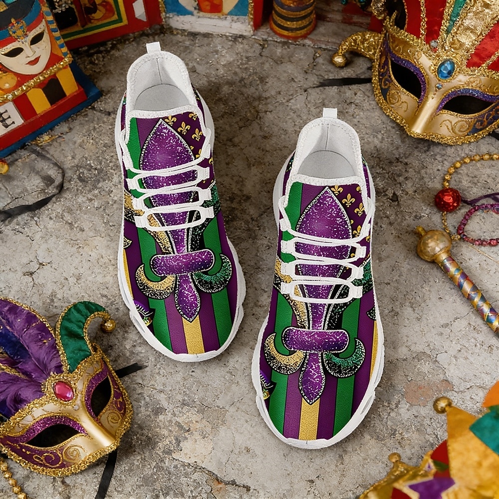 סניקרס ספורטיביות צבעוניות לגברים לחג המולד נעליים קלות עם ספיגת זעזועים לאירועי קרנבל מצעדים הליכה חיצונית טיולים וספורט יומיומי 2026 - $42.99 –P7