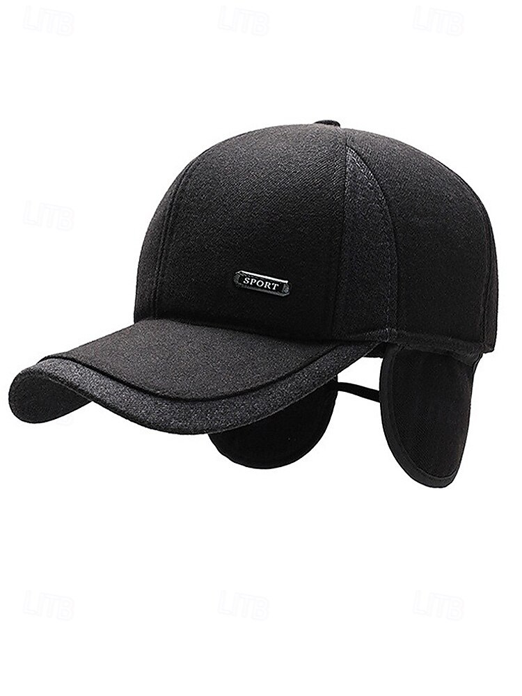 Férfi poliészter téli sapka összecsukható fülvédőkkel, több színben kapható – ideális hideg időjáráshoz és szabadtéri tevékenységekhez 2026 - $11.99 –P4