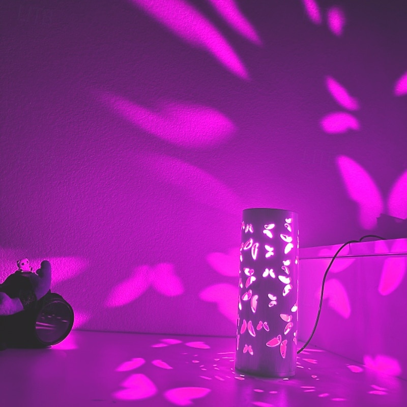 Lampă de proiecție cu fluture din bambus, sursă de alimentare USB, lampă de decor pentru dormitor, sufragerie, noptieră, lumină de noapte, înălțime 20 cm 2026 - $28.99 –P10