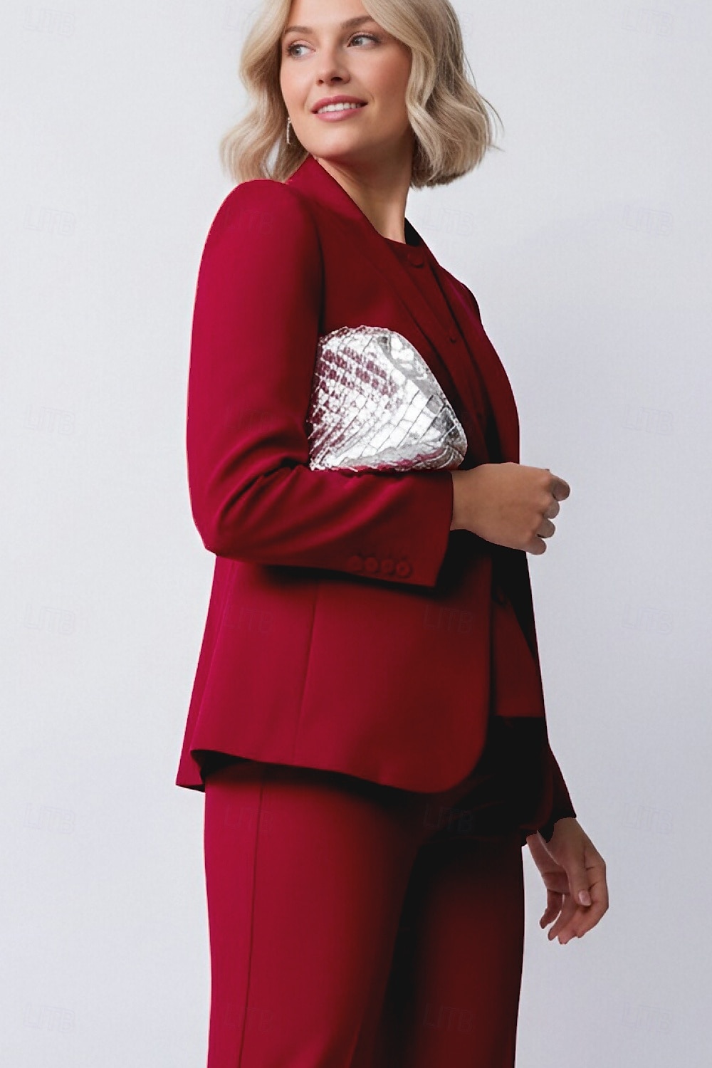 Жен. Пиджак Офис Официальные Свадебный гость Эластичная ткань Элегантный стиль Длинный рукав Лацкан с тупым углом Однобортный крой 2026 - MXN $2134.26 –P4