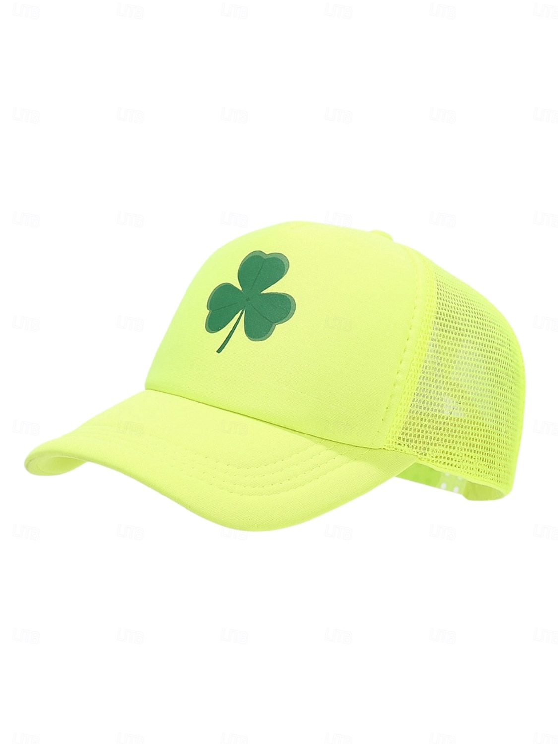 miesten vihreä Pyhän Patrickin päivän paita &valkoinen verkkohattu apilanlehden koristeella – tyylikäs lippis juhlallisiin tilaisuuksiin 2026 - $14.99 –P16