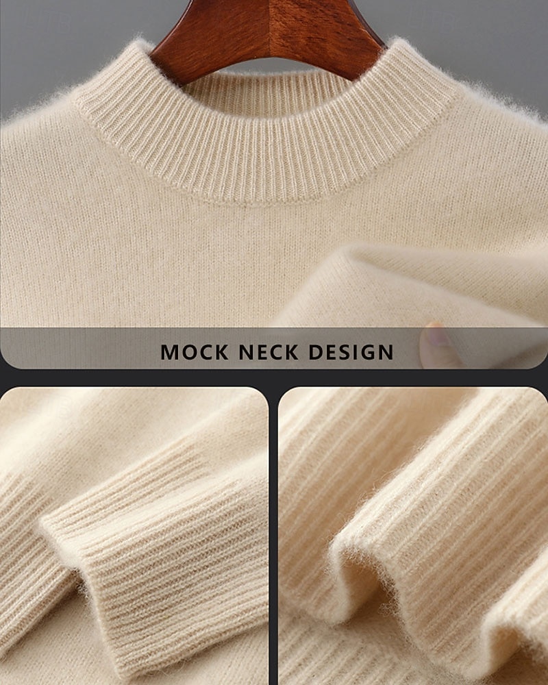 Hochwertiger Herrenpullover aus reiner Wolle und Kaschmir mit Rundhalsausschnitt, klassischer Strickpullover, weich, warm und atmungsaktiv. 2026 - $94.99 –P1