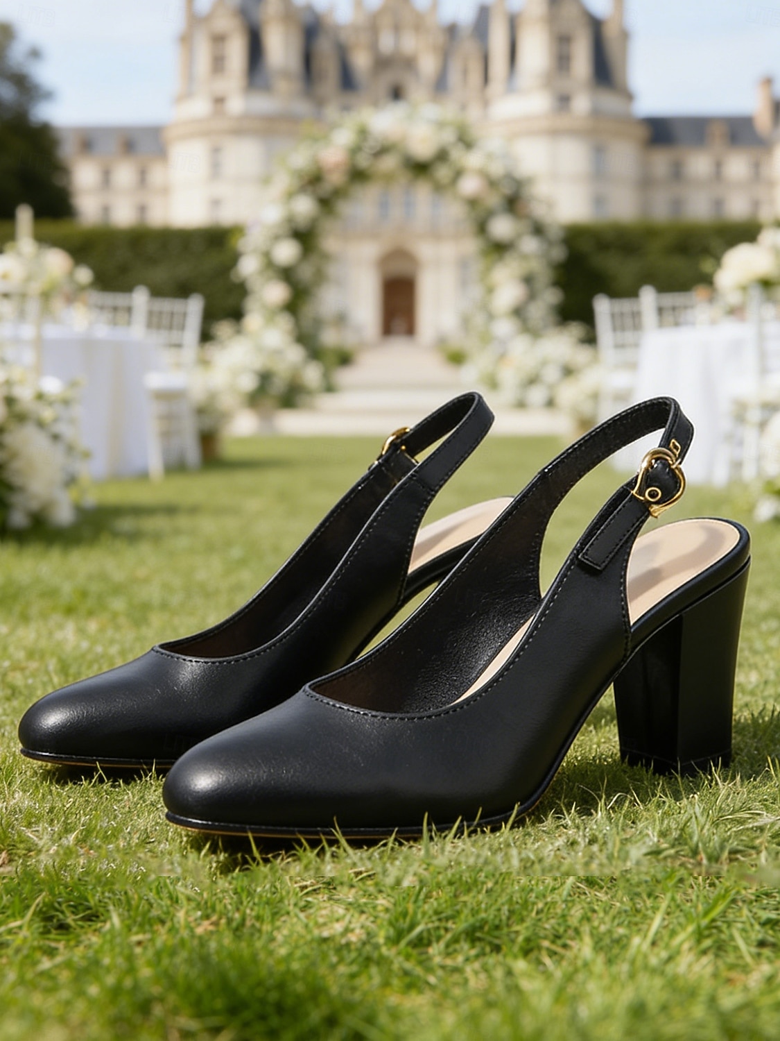 Women's  Classic Beige Elegant Slingback Heels – Comfortable Block Heel, Perfect for Mothers at Garden Weddings 2026 - $54.99 –P5