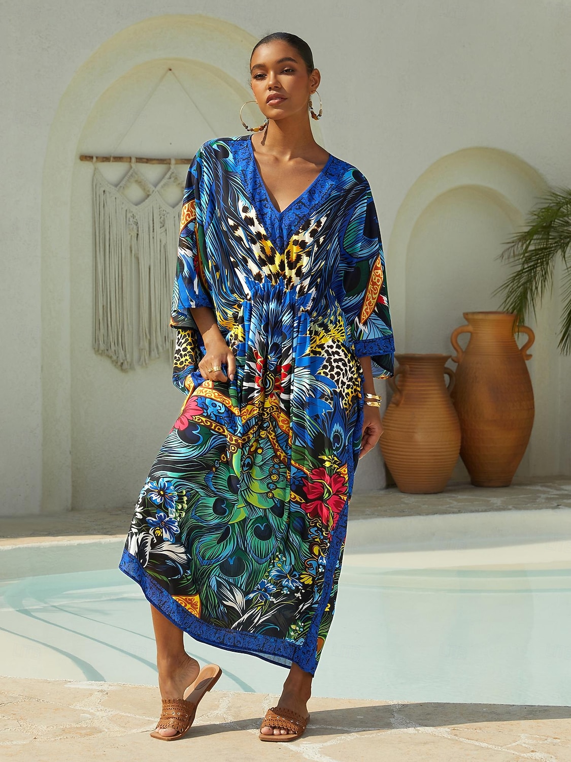jungle wild party flowy chiffon leopard kaftan 2026 - $91.99 –P2
