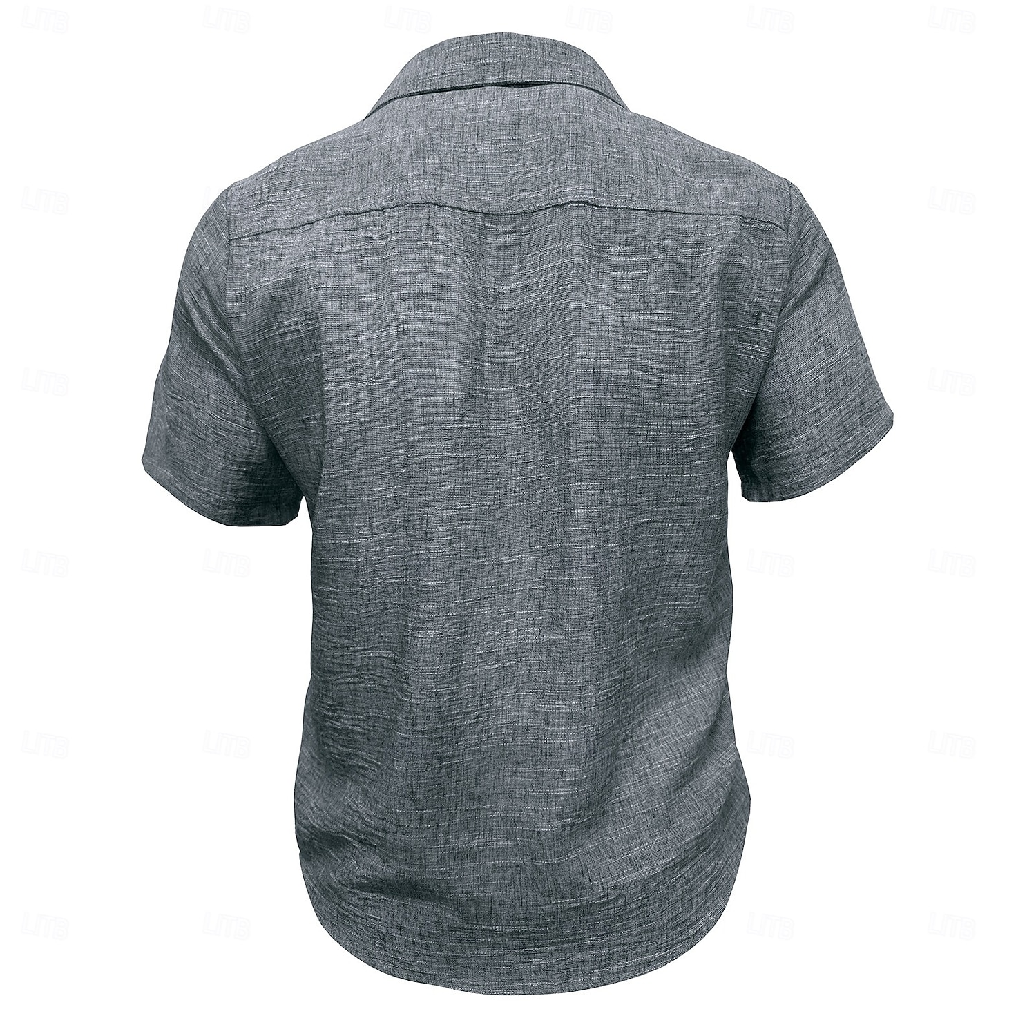 Hombre Camisa Camisa de lino Camisa de verano Ropa de playa Color sólido Casual Vacaciones Azul Piscina Azul Marino Caqui Gris Manga Corta Cuello Camisero Verano Primavera Ropa Bolsillo 2026 - $28.99 –P4