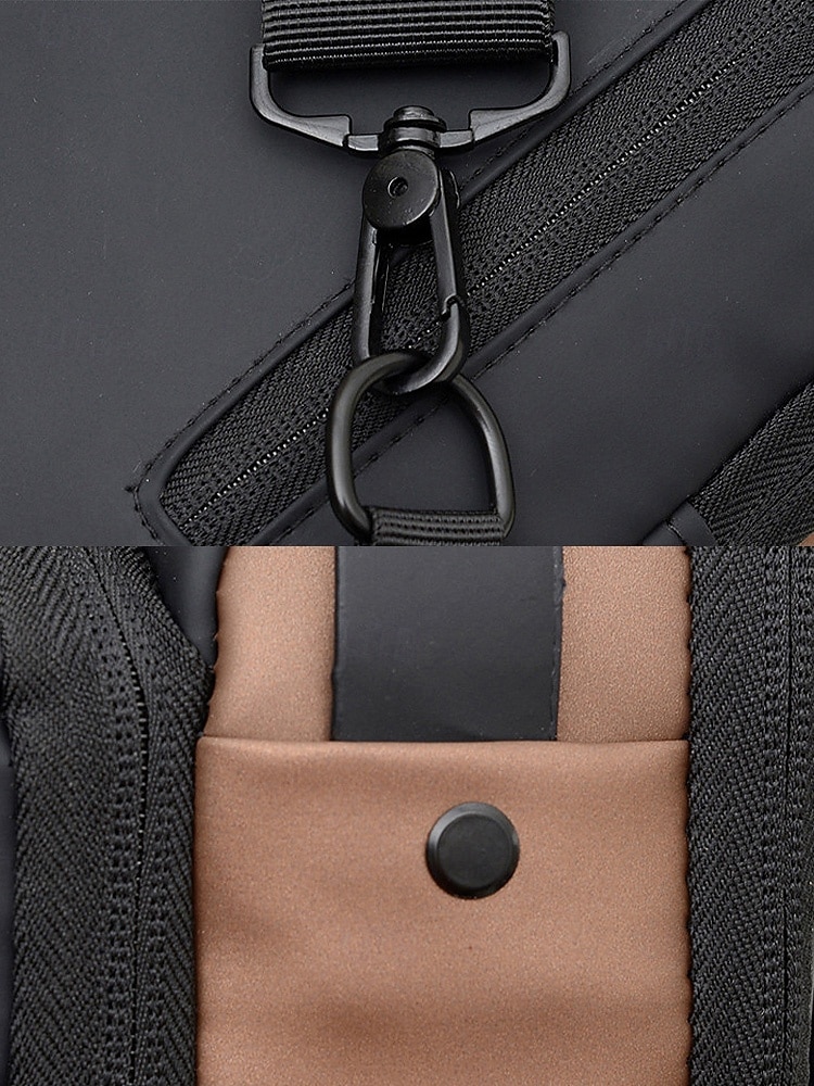 Herrväska i flerfärgad nylon för resor, vandring och friluftsliv - vattentålig axelväska med extern USB-port 2026 - $19.99 –P10