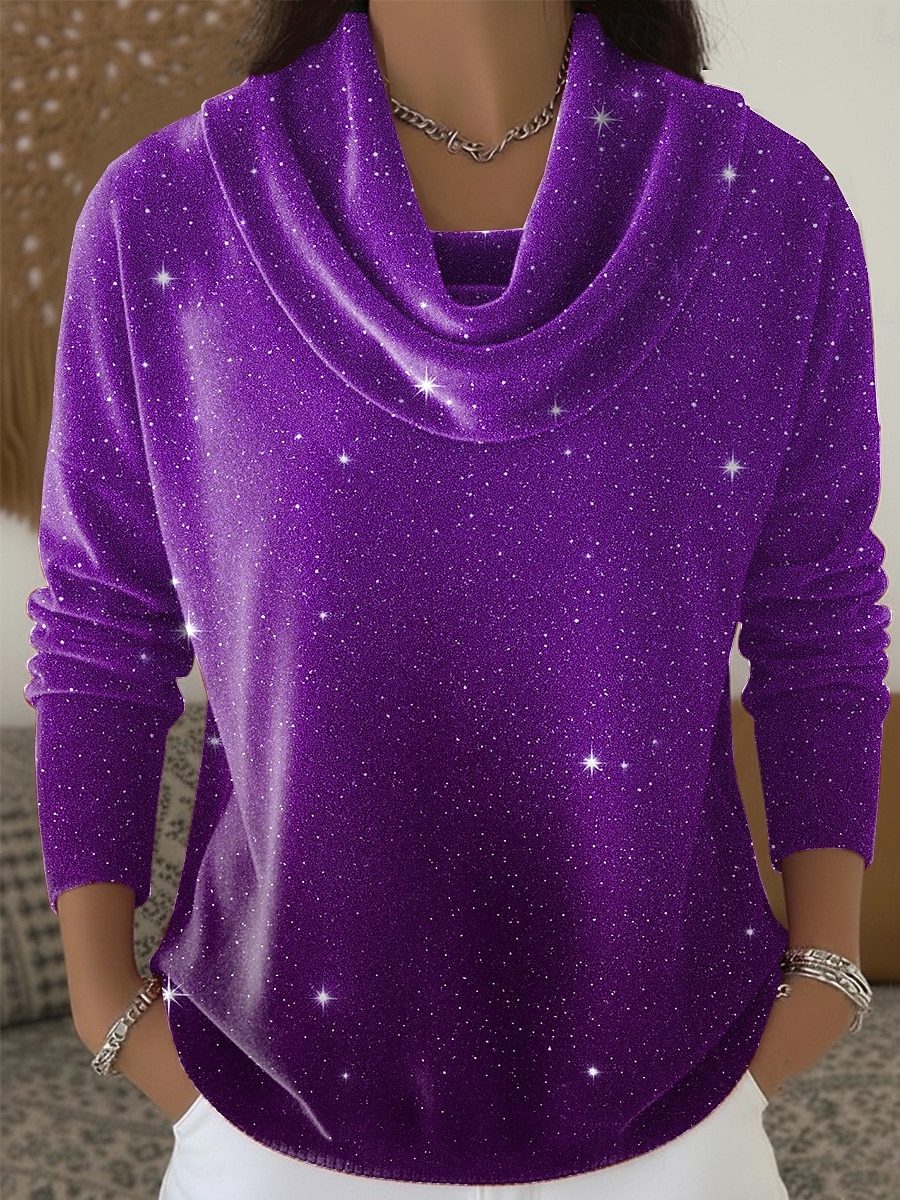 Νέος Χρόνος Γυναικεία Βελούδο Ombre Στυλάτο Μοντέρνα Καθημερινό Μακρυμάνικο Με σούρα στο λαιμό Κανονικά μπλουζάκια Θαλασσί Ρουμπίνι Βυσσινί Χρυσό Πράσινο του τριφυλλιού Φθινόπωρο 2026 - $32.99 –P2