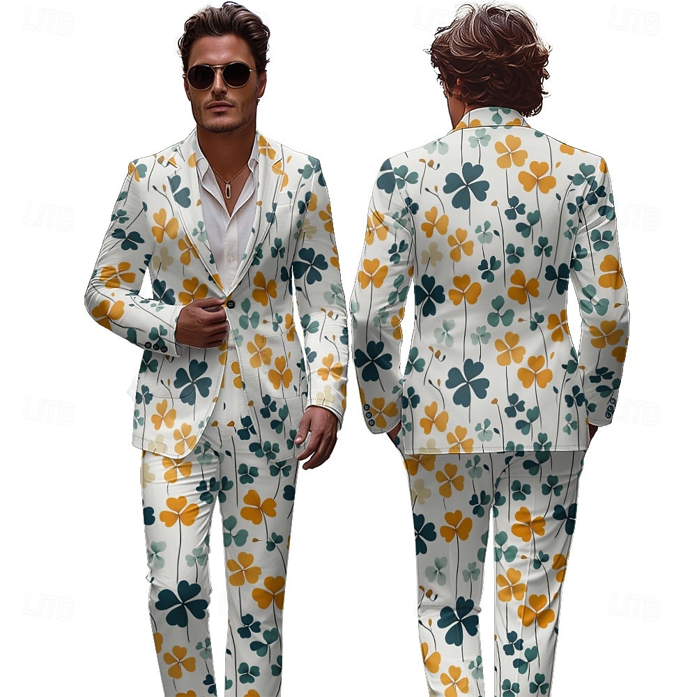 St. Patrick 2026 Shamrock Irish Carnival Pants Suits & Blazers Novelty Funny Adults' Men's Saint Patrick's Day Casual Party Easy Carnival Costume Dress Up 2026 - $79.99 –P7