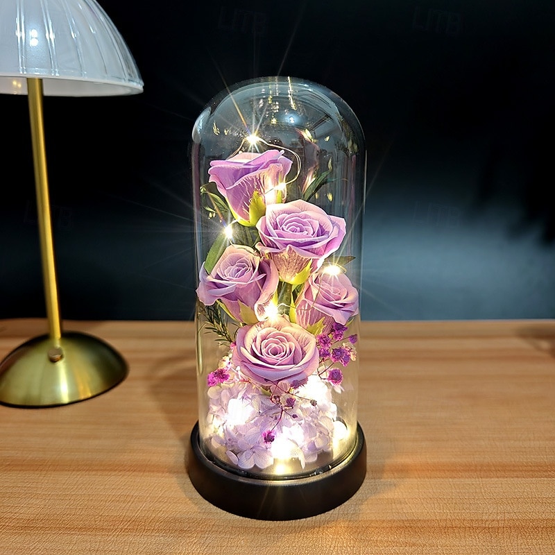 Üveg Rózsa Örökre Örök Kristály Virág Felkeltett Rózsák Üveg Dóm alatt Ajándékok Nőknek Anyának Nagymamának Feleségnek Nővérének 2026 - $17.99 –P1