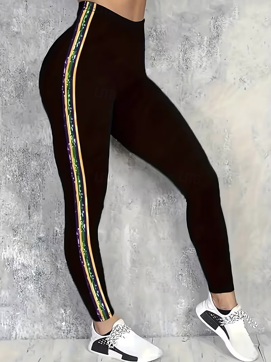 Karneval Damen Leggings Aktive Urlaub Mode Vollständig Hohe Taille Hosen Grafik Geometrischer Druck Hohe Schnitt Komfort Outdoor Bequem Dehnbar Festival Schwarz Grün Sommer Frühling Slim Fit 2026 - $21.99 –P2