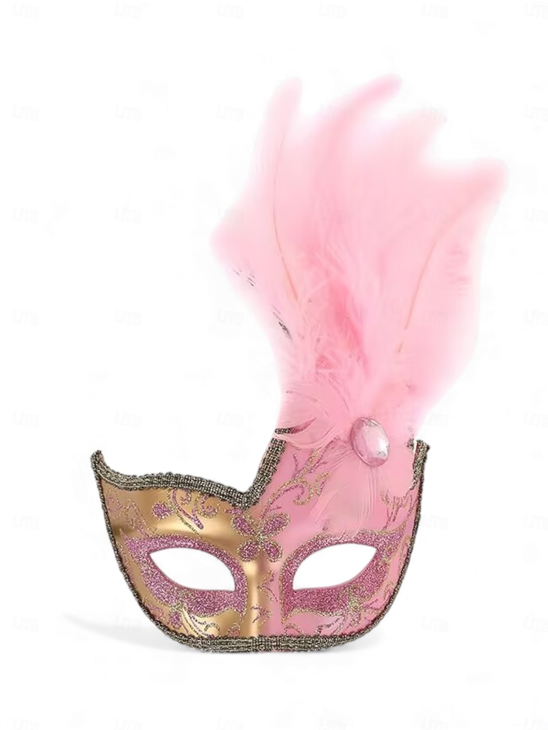 Women's Purple Feather Masquerade Mardi Gras Mask - Glitter Venetian Half-Mardi Gras Mask with Gold Trim for Carnival, Costume Balls & Glamorous Party Events 2026 - $24.99 –P6