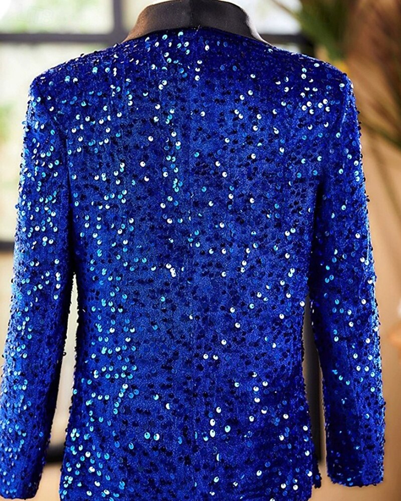 Ring Bearer Suit Boys' Kids Suit Blazer & Vest & Pants & Shirt & Tie Boy's Formal Suit Casual Outdoor Party Fashion Cool Basic Solid Color Sequins Pocket Buttons Royal Blue Polyester 2026 - $204.89 –P5