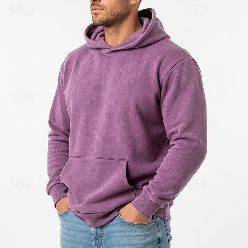 Per uomo Felpa con cappuccio Maglione Nero Rosa Verde militare Viola Caffè Con Cappuccio Semplice Tasca a marsupio Casuale Quotidiano Sport & Outdoor Vintage Cool Abbigliamento Sportivo Primavera del 2026 a $39.99 –P6