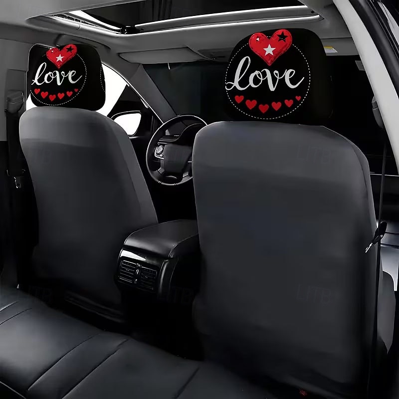 2pcs Cute Flower Love Heart Print Headrest Covers, Valentine's Day Heart-Eyed Girl Car Headrest Protector, Interior Decor, No Filling, Easy to Install and Wash, Suitable for Long-Distance Travel Naps 2026 - $14.99 –P12