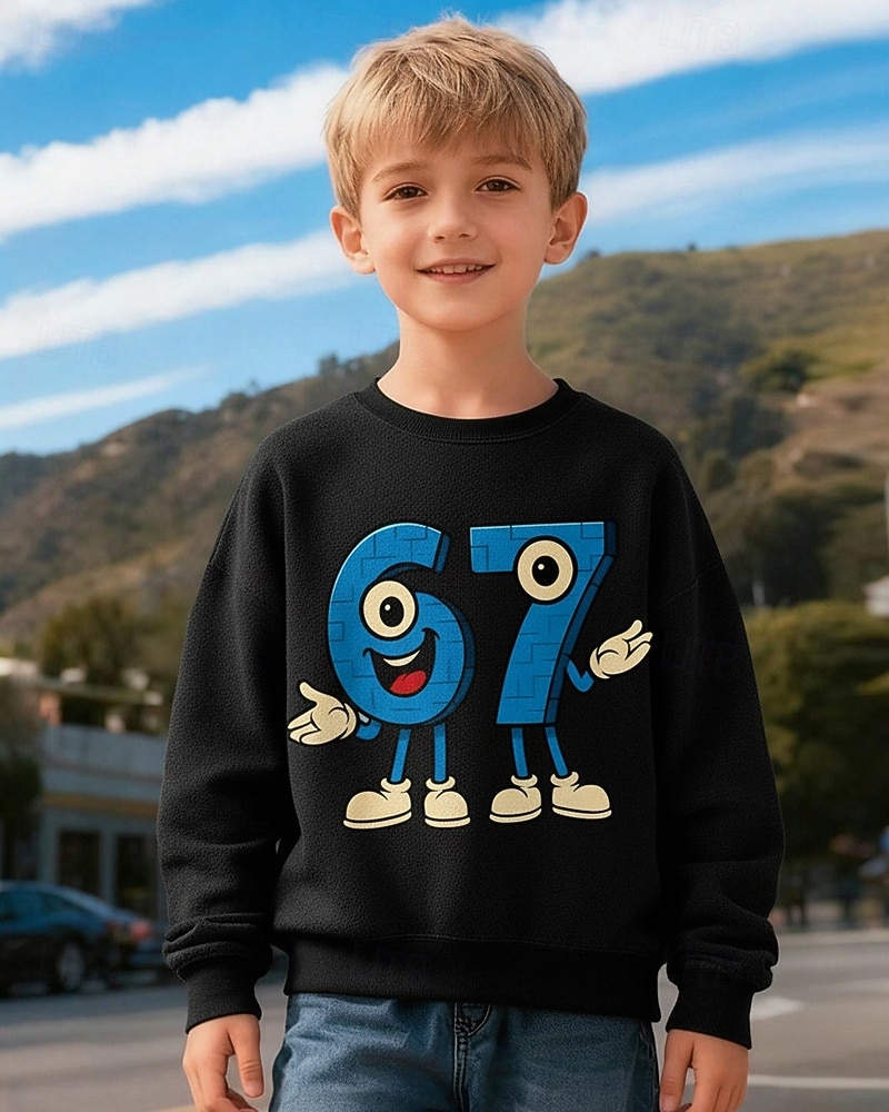 Unisex Ragazzi 3D Grafico Gergo divertente 67 Felpa Maglione Manica Lunga Stampa 3D Primavera Autunno Attivo Moda Streetwear Bambini 4-12 Anni Girocollo Casuale Quotidiano All'aperto Vestibilit del 2026 a $18.49 –P4