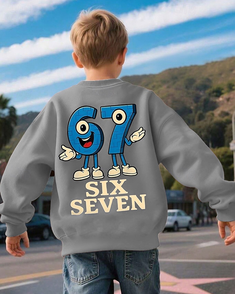 Unisex Ragazzi 3D Grafico Gergo divertente 67 Felpa Maglione Manica Lunga Stampa 3D Primavera Autunno Attivo Moda Streetwear Bambini 4-12 Anni Girocollo Casuale Quotidiano All'aperto Vestibilit del 2026 a $18.49 –P5