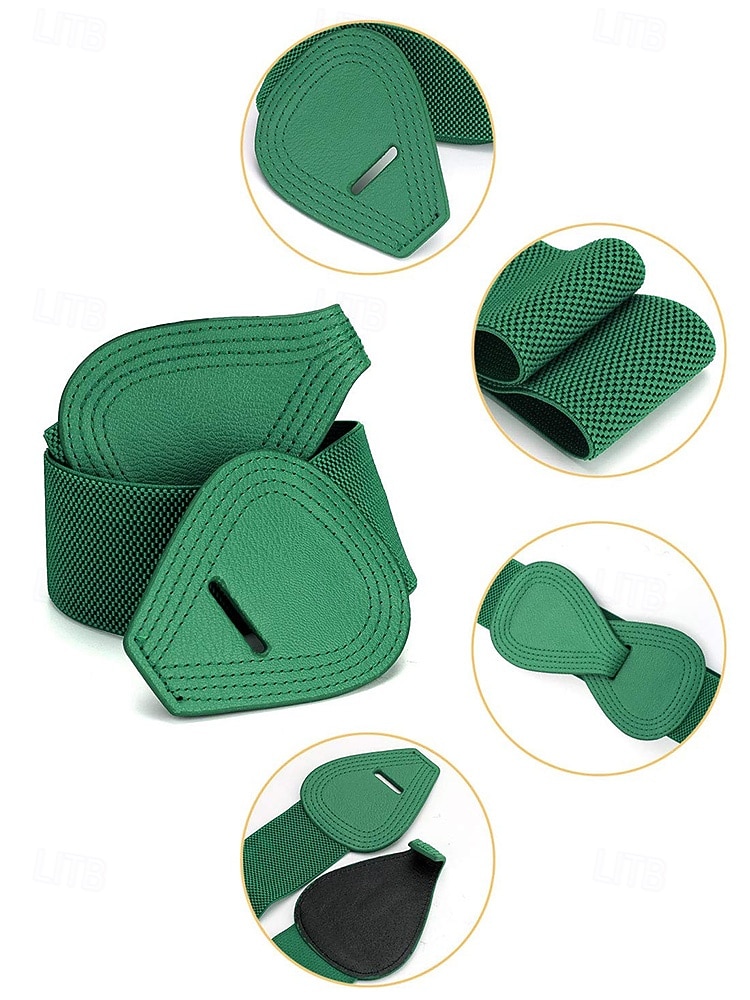 Elastiskt polyesterbälte för kvinnor, i flera färger, bekvämt och töjbart, perfekt för St. Patricks Day och vardagsbruk 2026 - $11.99 –P6