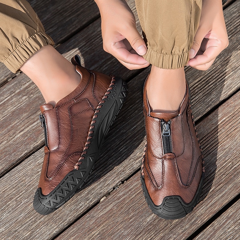 Tênis masculino marrom estiloso – leve, confortável e com design respirável para uso o dia todo, ideal para o dia a dia e eventos casuais. de 2026 por $59.99 –P15