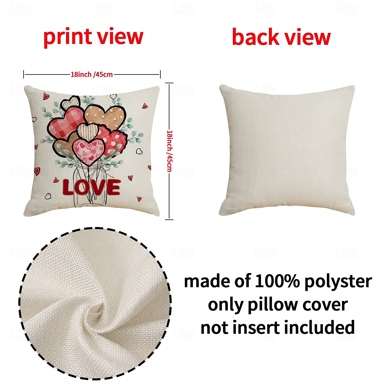 Valentine's Day Throw Pillow Cover, Red Heart Balloon Decorative Cushion, Romantic Atmosphere Pillow for Sofa, Living Room, Bedroom, Cozy Holiday Accent 2026 - $13.99 –P5