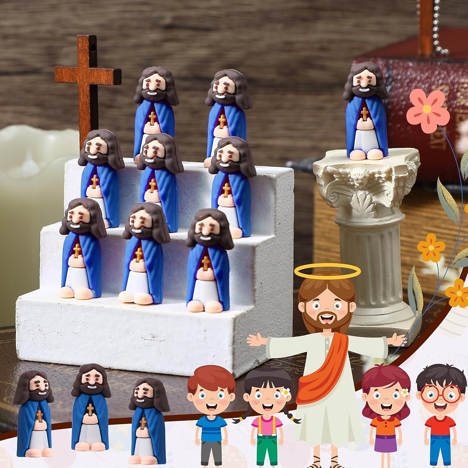 50/100 piezas de pequeñas figuras de Jesús, mini figuras de Jesús a granel, regalo de Pascua, pequeñas estatuas para rellenar huevos de Pascua, pequeñas figuras de Jesús multicolores, figuras en 2026 - $21.99 –P2