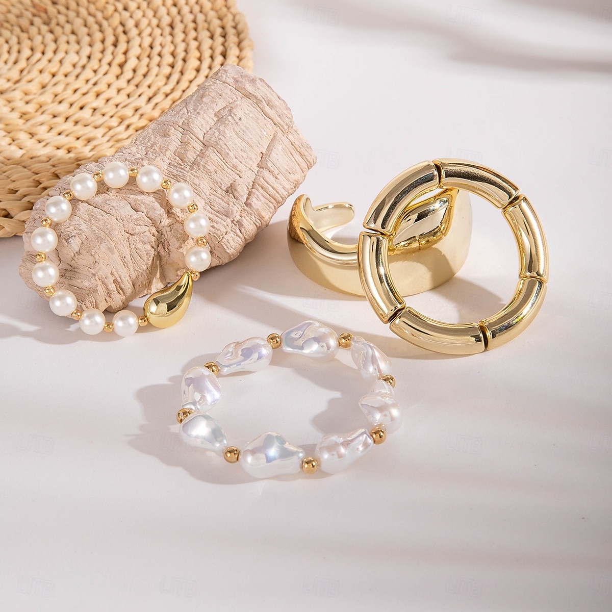 Samba Kiegészítők Boho Arany Színű Rétegezhető Karkötők - Műgyöngyök Széles Karperecek és Geometrikus Charm Bangle Nőknek Előadás Jelmez 2026 - $9.49 –P10