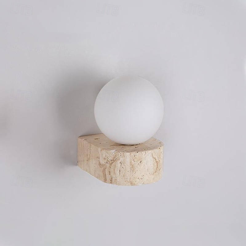 natúr sárga travertin kőből készült falikar japán stílusú wabi sabi beltéri fali lámpa konyhába, hálószobába, nappaliba, fésülködőasztalhoz, g9 üveg fali lámpa 2026 - $127.99 –P5